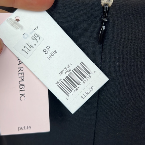 Banana Republic NWT Sheath Black Midi Dress 95%wool+spandex stretch Sleeveless - Picture 6 of 16